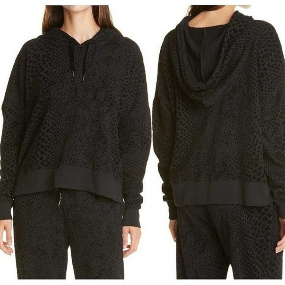 Rails Nico Hoodie In Black Flocked Cobra Size Small Grunge Whimsigoth Velvet